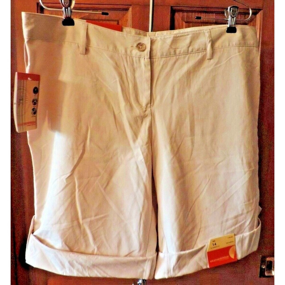 Weatherproof Shorts Womens Outdoors Hiking Cross Training Size 14 Cream